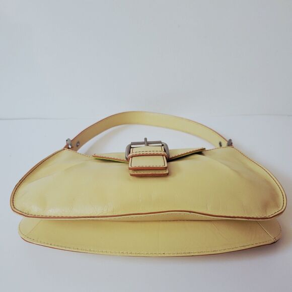 Hype Leather Yellow Red Seams Y2K Tote/Shoulder Purse - Picture 4 of 13